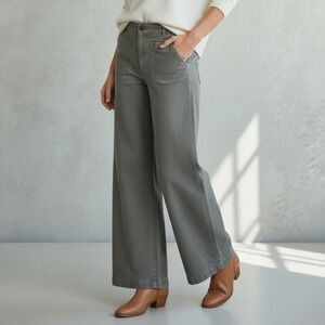 YFB Young‎ Fabulous & Broke Wide Leg Trousers Large Grey Patch Pocket High Rise